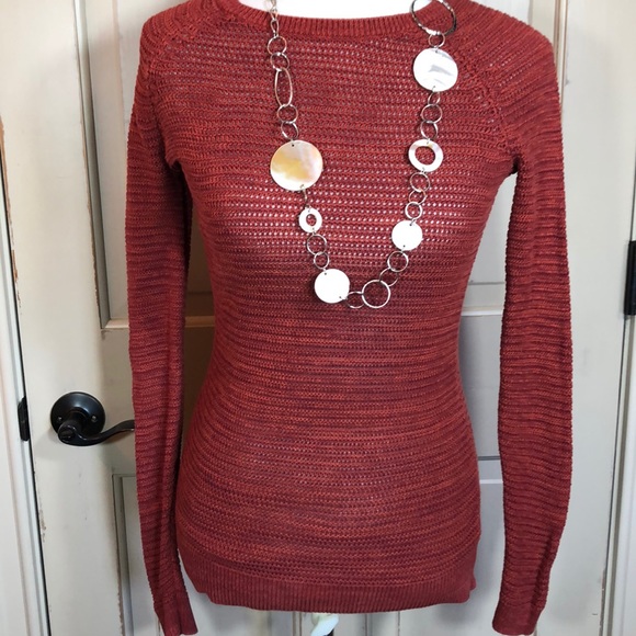 Ann Taylor Fishnet Cotton Sweater - Picture 2 of 8